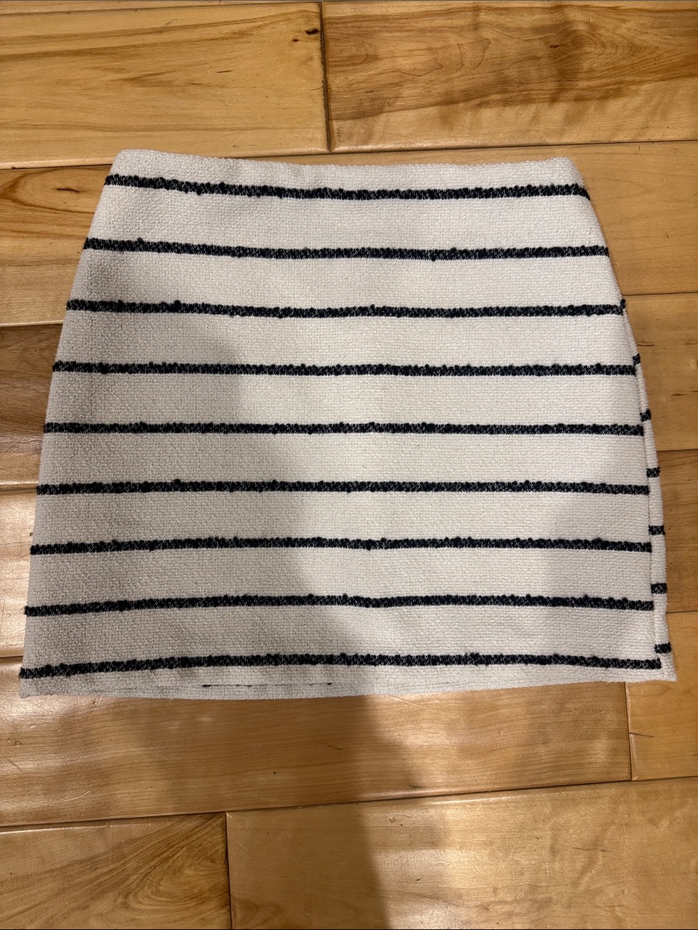 H&M Striped White and Black Boucle‎ Mini Skirt